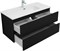AQUANET Тумба с раковиной Вега 2.0 100 2 ящ. цв.черный (раковина Ирис) AQUANET-344745