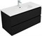 AQUANET Тумба с раковиной Вега 2.0 100 2 ящ. цв.черный (раковина Ирис) AQUANET-344745