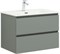 AQUANET Тумба с раковиной Вега 2.0 70 2 ящ. цв.мисти грин (раковина Flat) AQUANET-344770