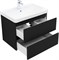 AQUANET Тумба с раковиной Вега 2.0 70 2 ящ. цв.черный (раковина Ирис) AQUANET-344746