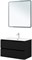 AQUANET Тумба с раковиной Вега 2.0 80 2 ящ. цв.черный (раковина Flat) AQUANET-344767