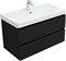 AQUANET Тумба с раковиной Вега 2.0 90 2 ящ. цв.черный (раковина Ирис) AQUANET-344743