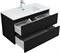 AQUANET Тумба с раковиной Вега 2.0 90 2 ящ. цв.черный (раковина Ирис) AQUANET-344743