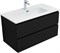 AQUANET Тумба с раковиной Вега 2.0 90 2 ящ. цв.черный (раковина Ирис) AQUANET-344743