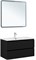 AQUANET Тумба с раковиной Вега 2.0 90 2 ящ. цв.черный (раковина Ирис) AQUANET-344743