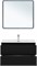 AQUANET Тумба с раковиной Вега 2.0 90 2 ящ. цв.черный (раковина Ирис) AQUANET-344743