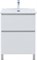 AQUANET Тумба с раковиной Вега 60 (Flat) напольная 2 ящ. цв. белый глянец AQUANET-345380