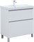 AQUANET Тумба с раковиной Вега 80 (Ирис) напольная 2 ящ. цв. белый глянец AQUANET-345377