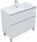 AQUANET Тумба с раковиной Вега 90 (Flat) напольная 2 ящ. цв. белый глянец AQUANET-345383