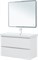 AQUANET Тумба с раковиной Эмбер 105 2 ящ. цв.белый матовый (раковина Luxury) AQUANET-332490