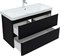 AQUANET Тумба с раковиной Эмбер 105 2 ящ. цв.черный матовый (раковина Luxury) AQUANET-332491