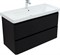 AQUANET Тумба с раковиной Эмбер 105 2 ящ. цв.черный матовый (раковина Luxury) AQUANET-332491