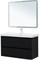 AQUANET Тумба с раковиной Эмбер 105 2 ящ. цв.черный матовый (раковина Luxury) AQUANET-332491