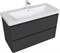 AQUANET Тумба с раковиной Эмбер 105 2 ящ. цв.черный матовый (раковина Urban) AQUANET-332499