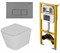 DK Комплект Унитаз подвесной безободковый (торнадо) D&K Berlin DT1436516, 490*340*350мм, сиденье микролифт, белый+Инсталляция рамная скрытого монтажа D&K DI8050127, 500*117*1270мм, для подвесного унитаза, универсальная+Клавиша смыва D&K Rhein DB1499006 гр DS1431632