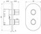 RAVAK Смеситель скрытого монтажа CR II 063.20BL.O2 ЧЕРНЫЙ (2 вывода) + нужен RB 071.50 (X070074) X070467