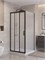 BELBAGNO Uno-195 Душевой уголок квадратный размер 90x90 см, двери раздвижные, профиль - черный матовый / стекло - матовое UNO-195-AF-31-90-P-NERO