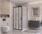 BELBAGNO Uno-195 Душевой уголок квадратный размер 90x90 см, двери раздвижные, профиль - черный матовый / стекло - матовое UNO-195-AF-31-90-P-NERO