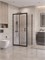 BELBAGNO Uno-195 Душевой уголок прямоугольный размер 110x90 см, двери раздвижные, профиль - черный матовый / стекло - прозрачное UNO-195-AH-1-110/90-C-NERO