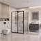 BELBAGNO Uno-195 Душевой уголок прямоугольный размер 120x100 см, двери раздвижные, профиль - черный матовый / стекло - прозрачное UNO-195-AH-1-120/100-C-NERO