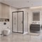 BELBAGNO Uno-195 Душевой уголок прямоугольный размер 120x90 см, двери раздвижные, профиль - черный матовый / стекло - матовое UNO-195-AH-1-120/90-P-NERO