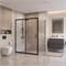 BELBAGNO Uno-195 Душевой уголок прямоугольный размер 140x100 см, двери раздвижные, профиль - черный матовый / стекло - прозрачное UNO-195-AH-1-140/100-C-NERO