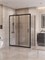 BELBAGNO Uno-195 Душевой уголок прямоугольный размер 140x70 см, двери раздвижные, профиль - черный матовый / стекло - прозрачное UNO-195-AH-1-140/70-C-NERO