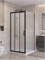 BELBAGNO Uno-195 Душевой уголок прямоугольный размер 100x90 см, двери раздвижные, профиль - черный матовый / стекло - матовое UNO-195-AHF-31-100/90-P-NERO