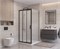 BELBAGNO Uno-195 Душевой уголок прямоугольный размер 100x90 см, двери раздвижные, профиль - черный матовый / стекло - матовое UNO-195-AHF-31-100/90-P-NERO