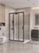 BELBAGNO Uno-195 Душевой уголок прямоугольный размер 120x100 см, двери раздвижные, профиль - черный матовый / стекло - прозрачное UNO-195-AHF-31-120/100-C-NERO