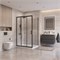 BELBAGNO Uno-195 Душевой уголок прямоугольный размер 120x90 см, двери раздвижные, профиль - черный матовый / стекло - прозрачное UNO-195-AHF-31-120/90-C-NERO