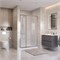 BELBAGNO Uno-195 Душевая дверь в нишу ширина 120 см, двери раздвижные, профиль - хром / стекло - матовое UNO-195-BF-3-120-P-Cr