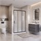 BELBAGNO Uno-195 Душевая дверь в нишу ширина 120 см, двери раздвижные, профиль - черный матовый / стекло - матовое UNO-195-BF-3-120-P-NERO
