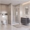 BELBAGNO Uno-195 Душевая дверь в нишу ширина 90 см, двери раздвижные, профиль - сатин / стекло - прозрачное UNO-195-BF-3-90-C-IN