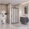 BELBAGNO Uno-195 Душевая дверь в нишу ширина 90 см, двери раздвижные, профиль - черный матовый / стекло - матовое UNO-195-BF-3-90-P-NERO