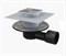 ALCA PLAST Сливной трап, 105х105/50/75 мм, боковая подводка, решетка и фланец из нерж.стали , воротник-2-х уров. изоляция, гидрозатвор-сухой APV3344