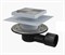 ALCA PLAST Сливной трап, 150х150/50/75 мм, боковая подводка, решетка и фланец из нерж.стали , воротник-2-х уров. изоляция, гидрозатвор-сухой APV3444